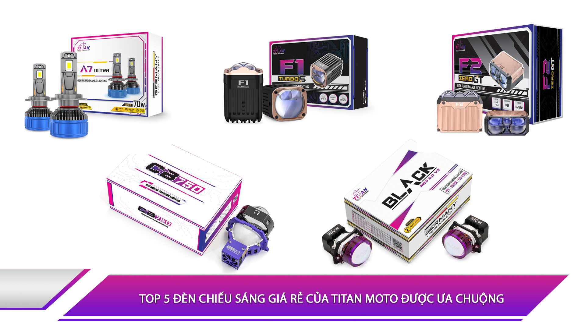 Top 5 đèn chiếu sáng giá rẻ của Titan Moto được ưa chuộng